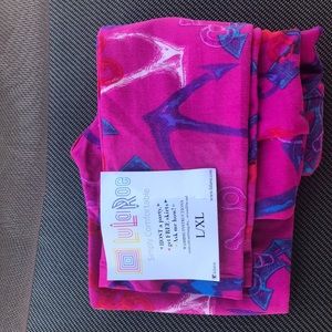 Lularoe Pink Anchor Kids L/XL leggings